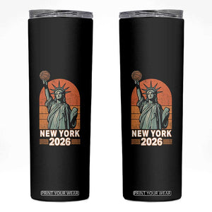 Vintage Statue Of Liberty Basketball Skinny Tumbler New York Sports Lover TS12 Black Print Your Wear
