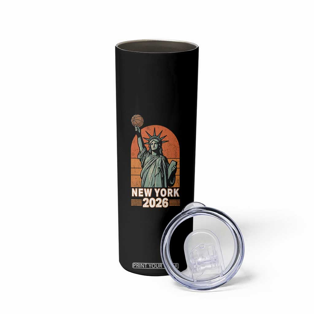 Vintage Statue Of Liberty Basketball Skinny Tumbler New York Sports Lover TS12 Print Your Wear