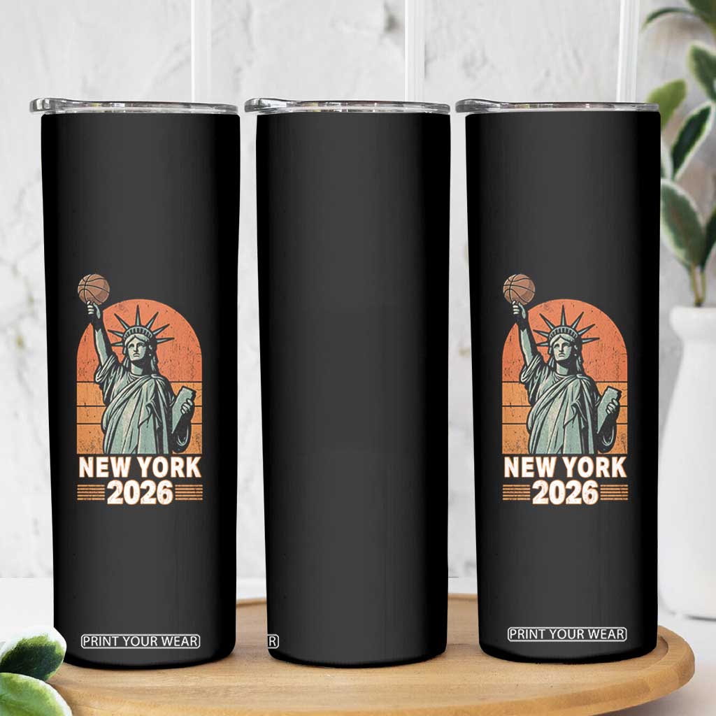 Vintage Statue Of Liberty Basketball Skinny Tumbler New York Sports Lover TS12 Print Your Wear