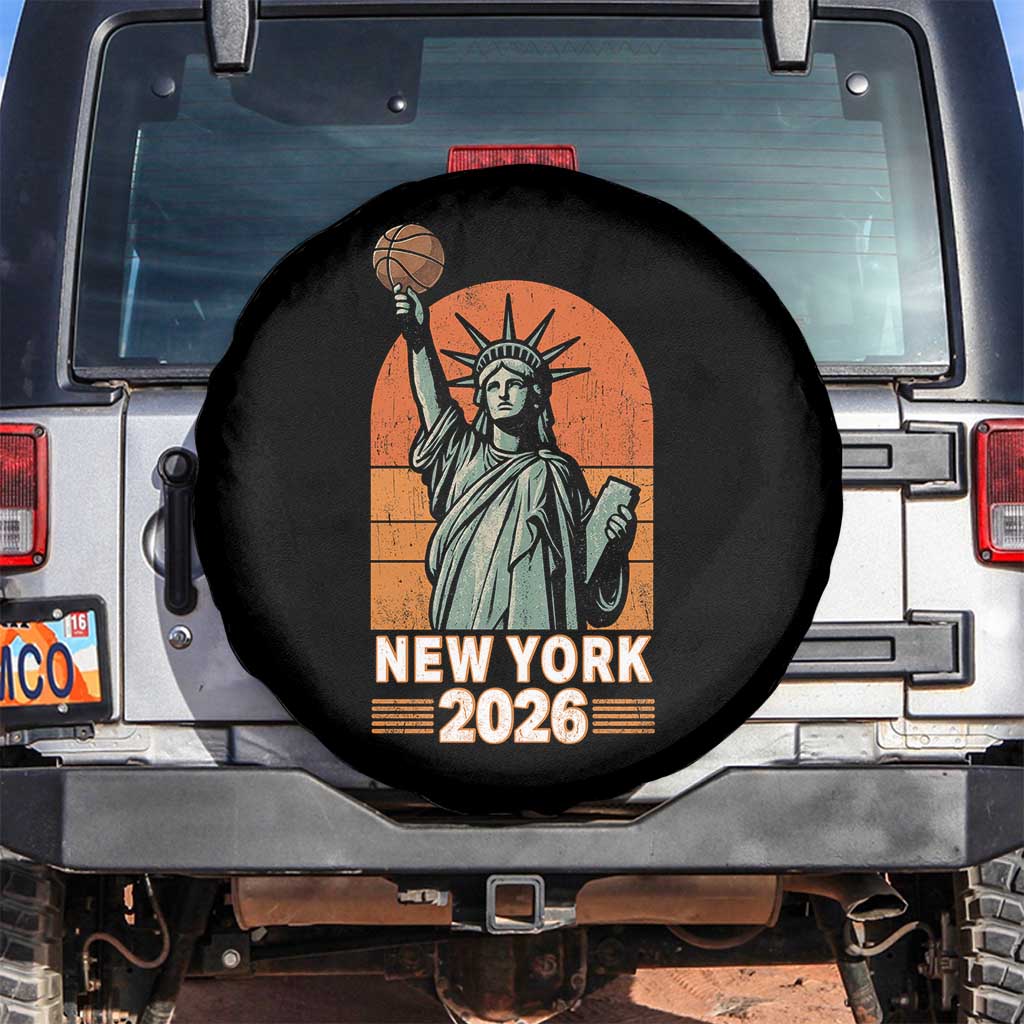 Vintage Statue Of Liberty Basketball Spare Tire Cover New York Sports Lover