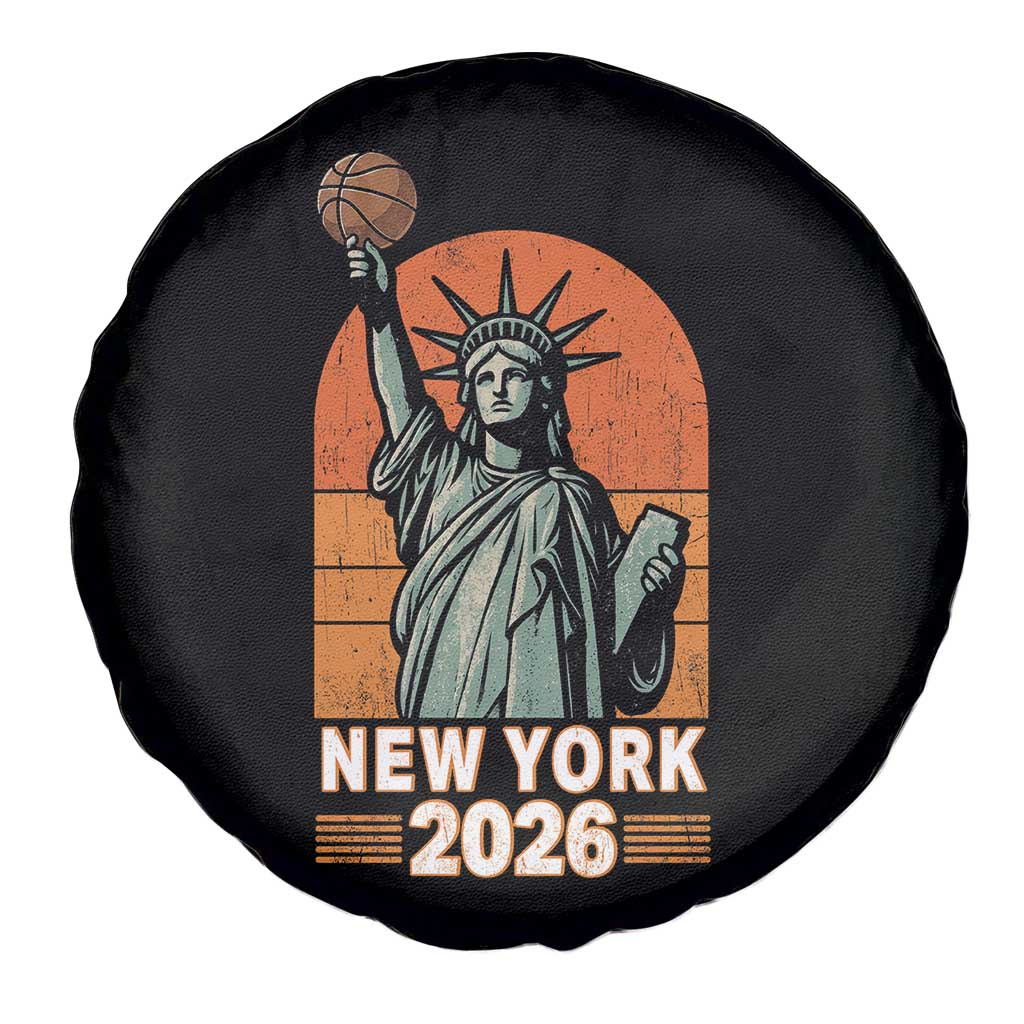 Vintage Statue Of Liberty Basketball Spare Tire Cover New York Sports Lover
