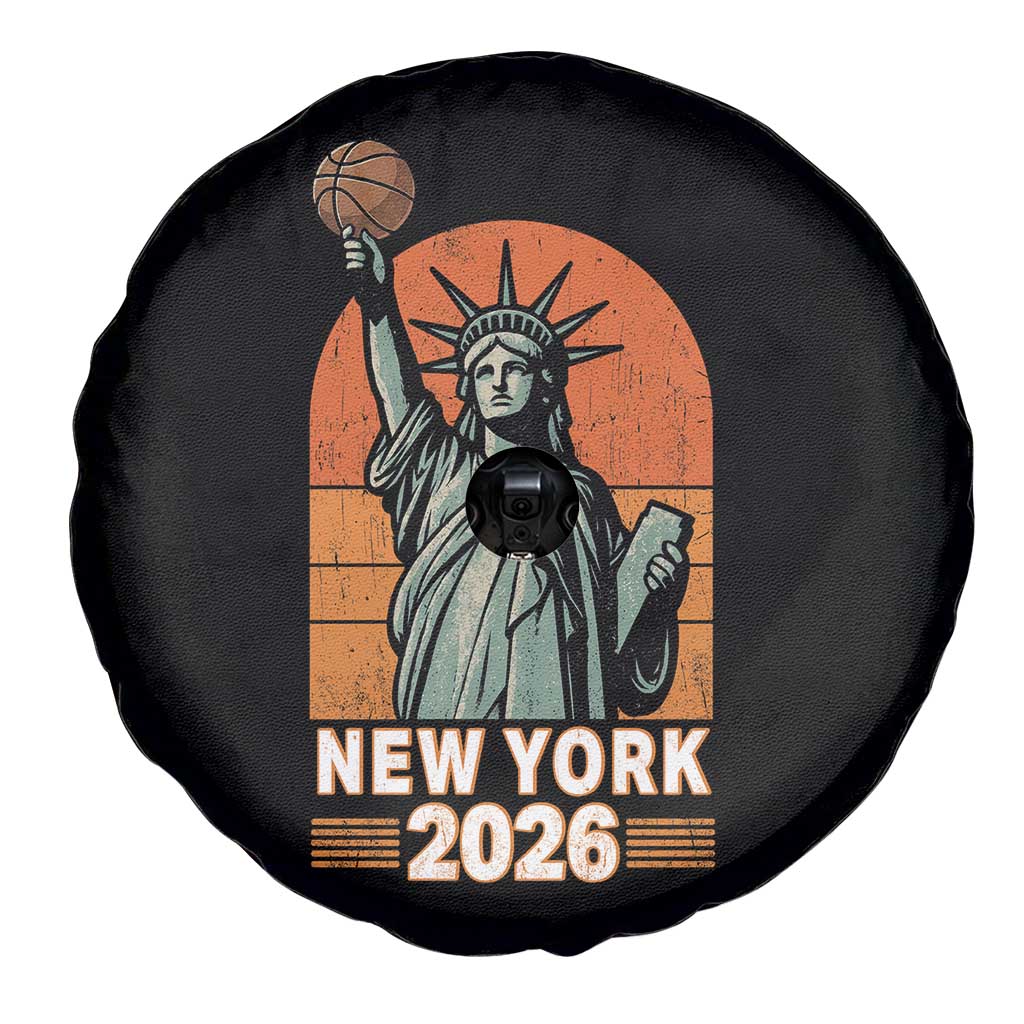 Vintage Statue Of Liberty Basketball Spare Tire Cover New York Sports Lover