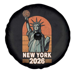 Vintage Statue Of Liberty Basketball Spare Tire Cover New York Sports Lover