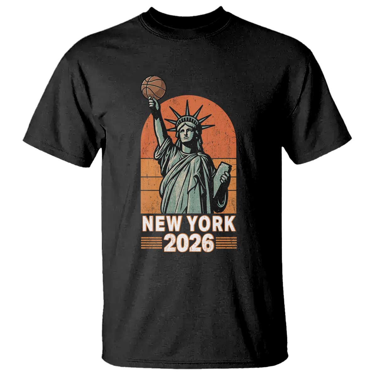 Vintage Statue Of Liberty Basketball T Shirt New York Sports Lover