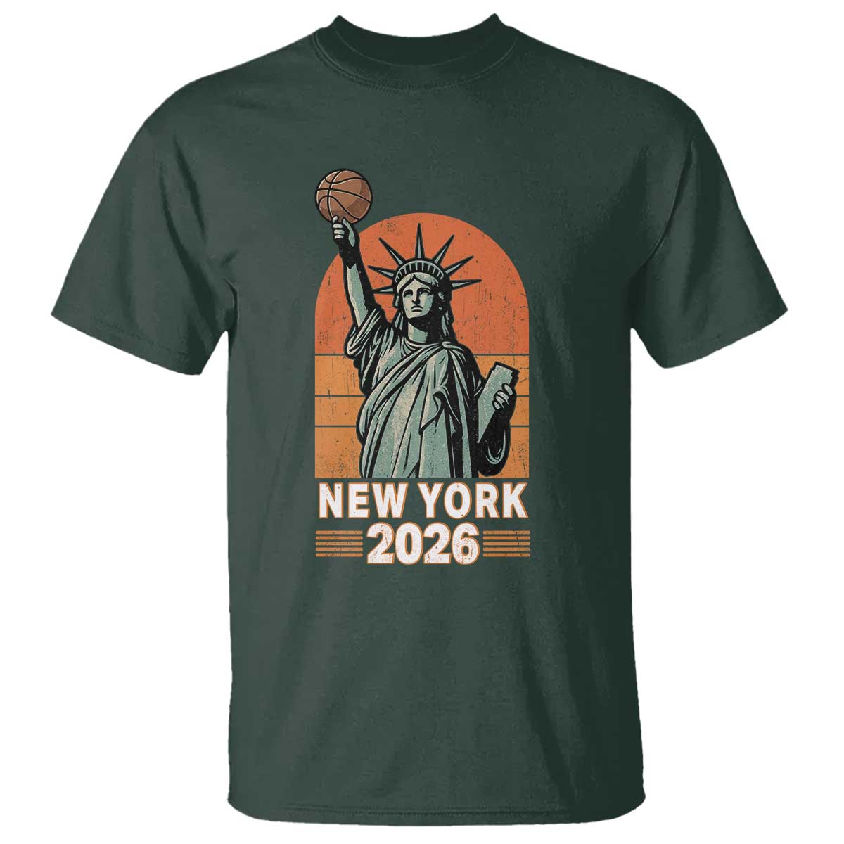 Vintage Statue Of Liberty Basketball T Shirt New York Sports Lover