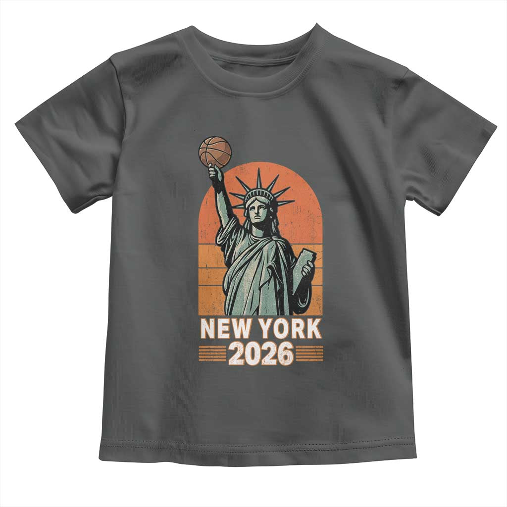 Vintage Statue Of Liberty Basketball Toddler T Shirt New York Sports Lover