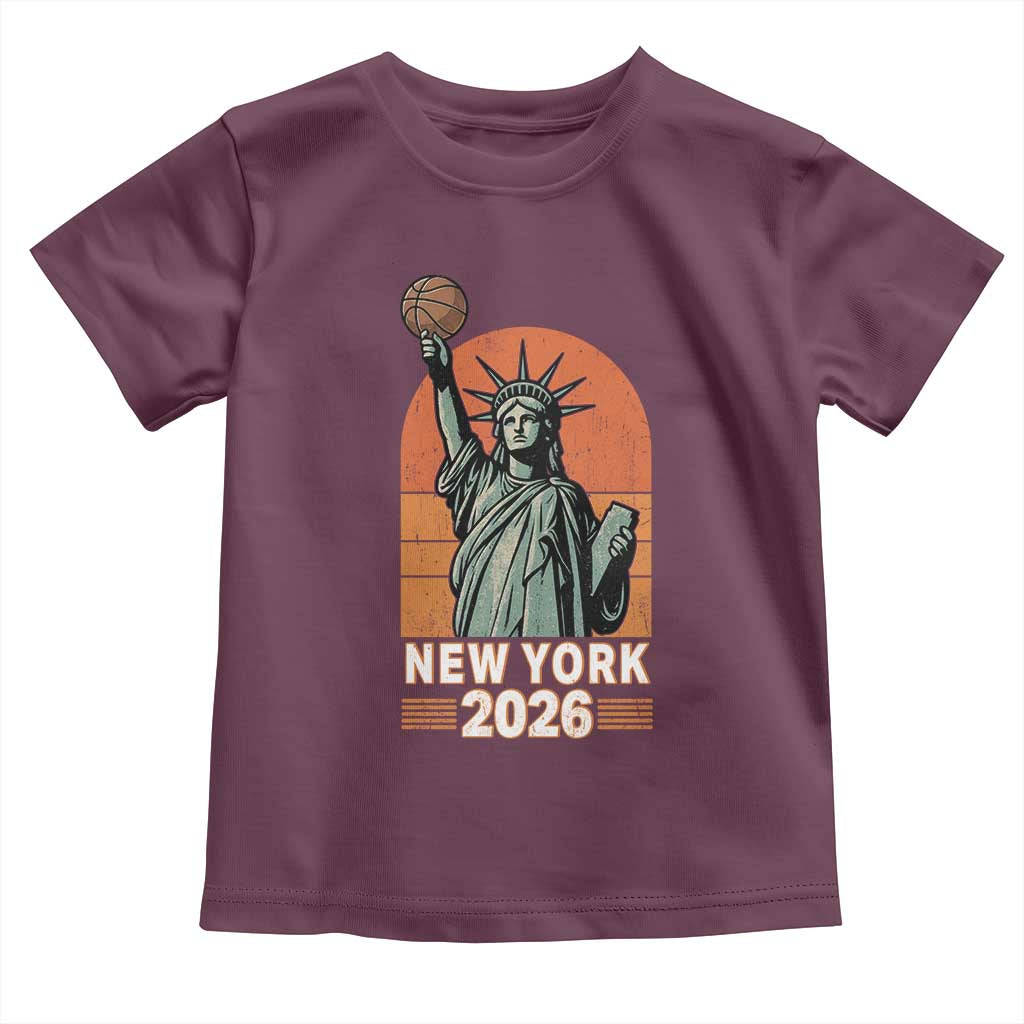 Vintage Statue Of Liberty Basketball Toddler T Shirt New York Sports Lover