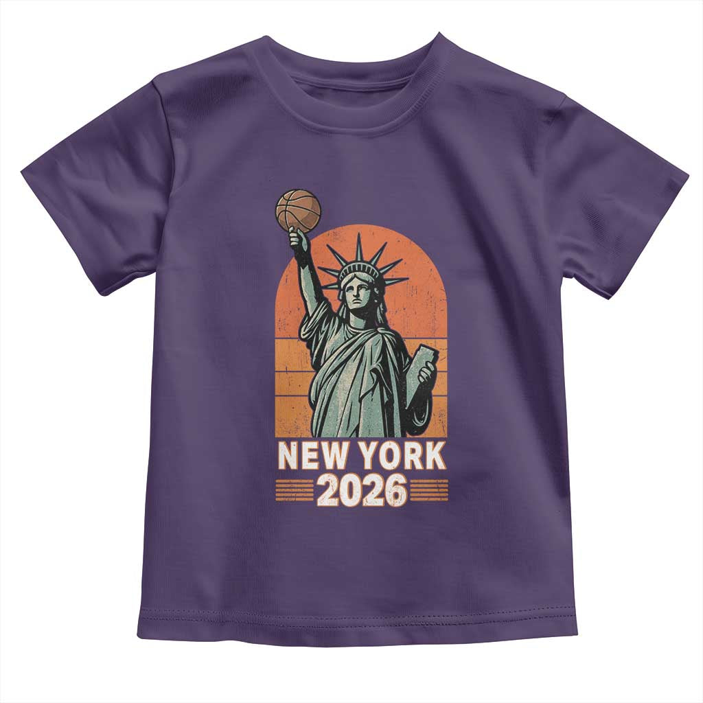 Vintage Statue Of Liberty Basketball Toddler T Shirt New York Sports Lover