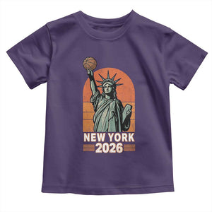Vintage Statue Of Liberty Basketball Toddler T Shirt New York Sports Lover