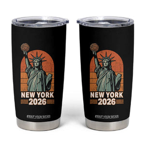 Vintage Statue Of Liberty Basketball Tumbler Cup New York Sports Lover