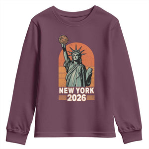 Vintage Statue Of Liberty Basketball Youth Sweatshirt New York Sports Lover