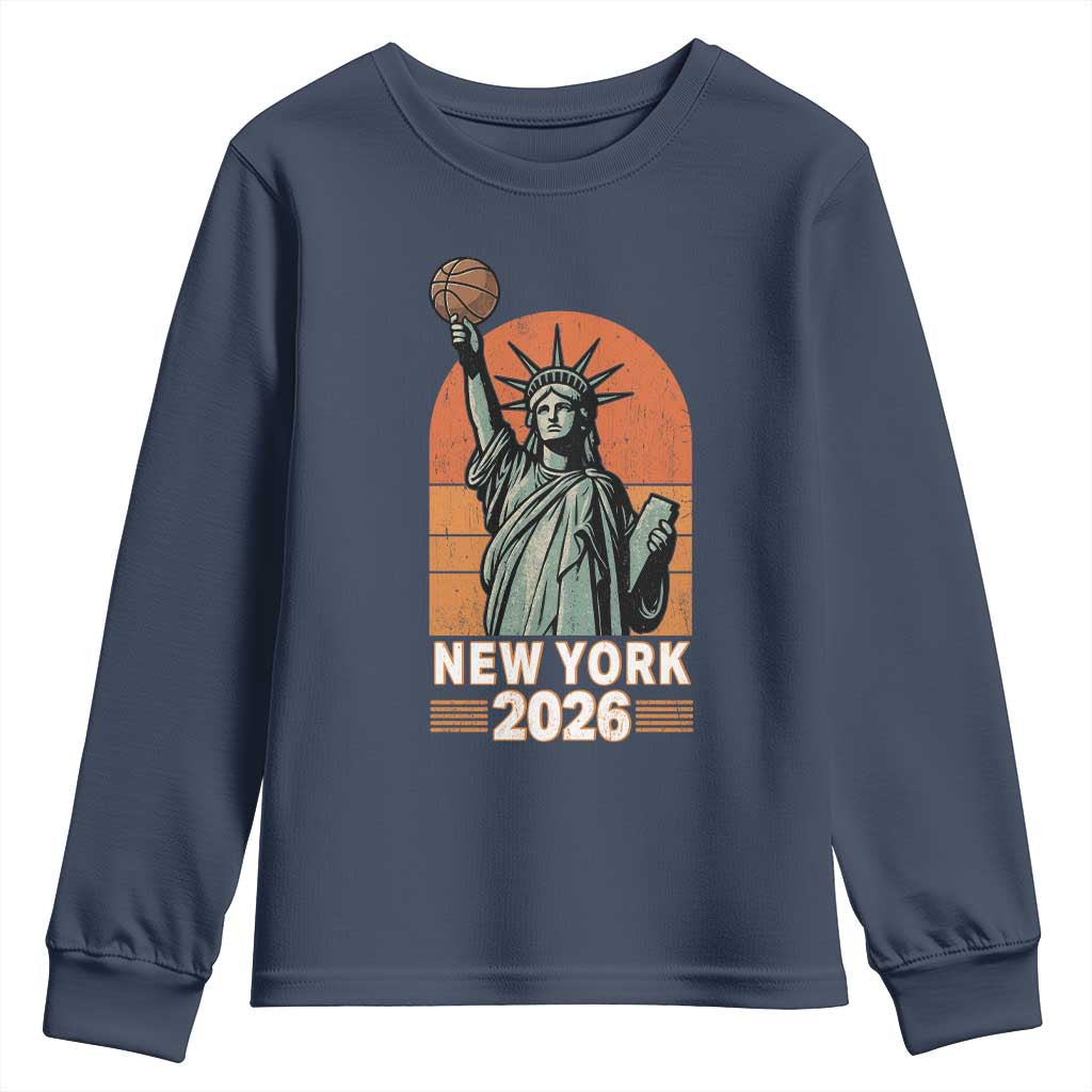 Vintage Statue Of Liberty Basketball Youth Sweatshirt New York Sports Lover