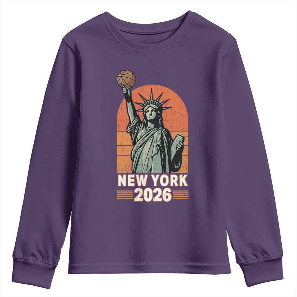 Vintage Statue Of Liberty Basketball Youth Sweatshirt New York Sports Lover