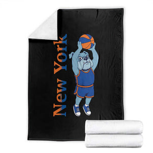 Funny Bulldog Playing Basketball Throw Blanket New York Pride