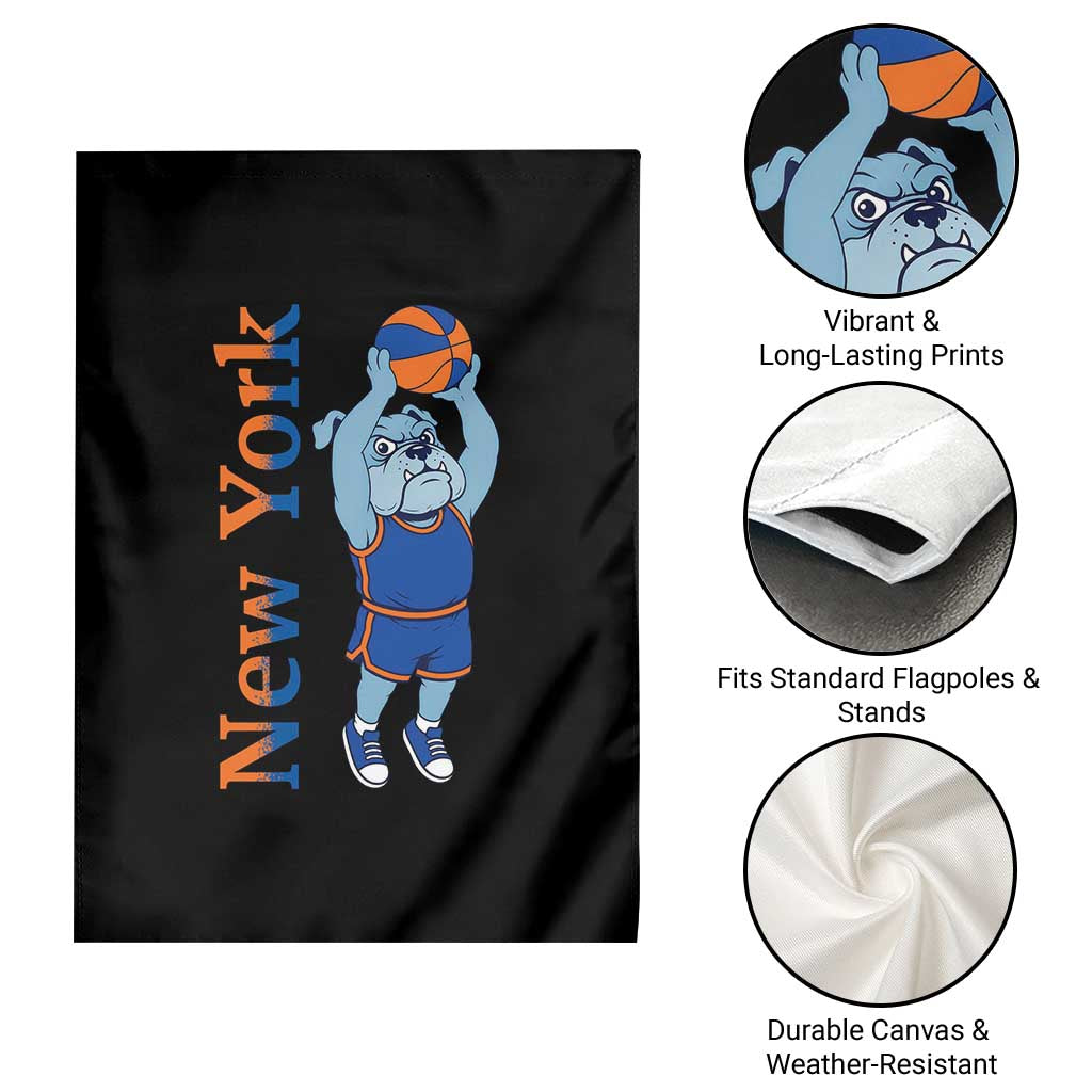 Funny Bulldog Playing Basketball Garden Flag New York Pride