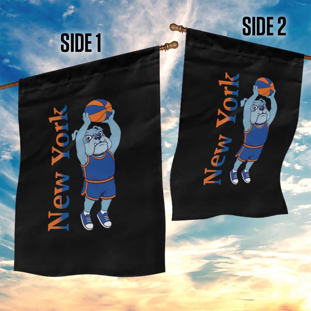 Funny Bulldog Playing Basketball Garden Flag New York Pride
