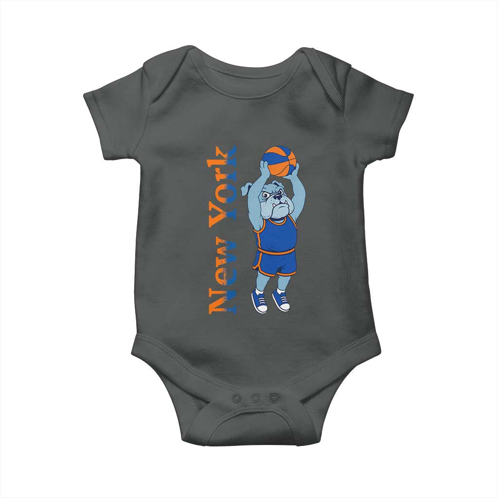 Funny Bulldog Playing Basketball Baby Onesie New York Pride