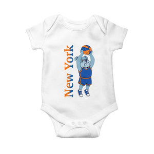 Funny Bulldog Playing Basketball Baby Onesie New York Pride