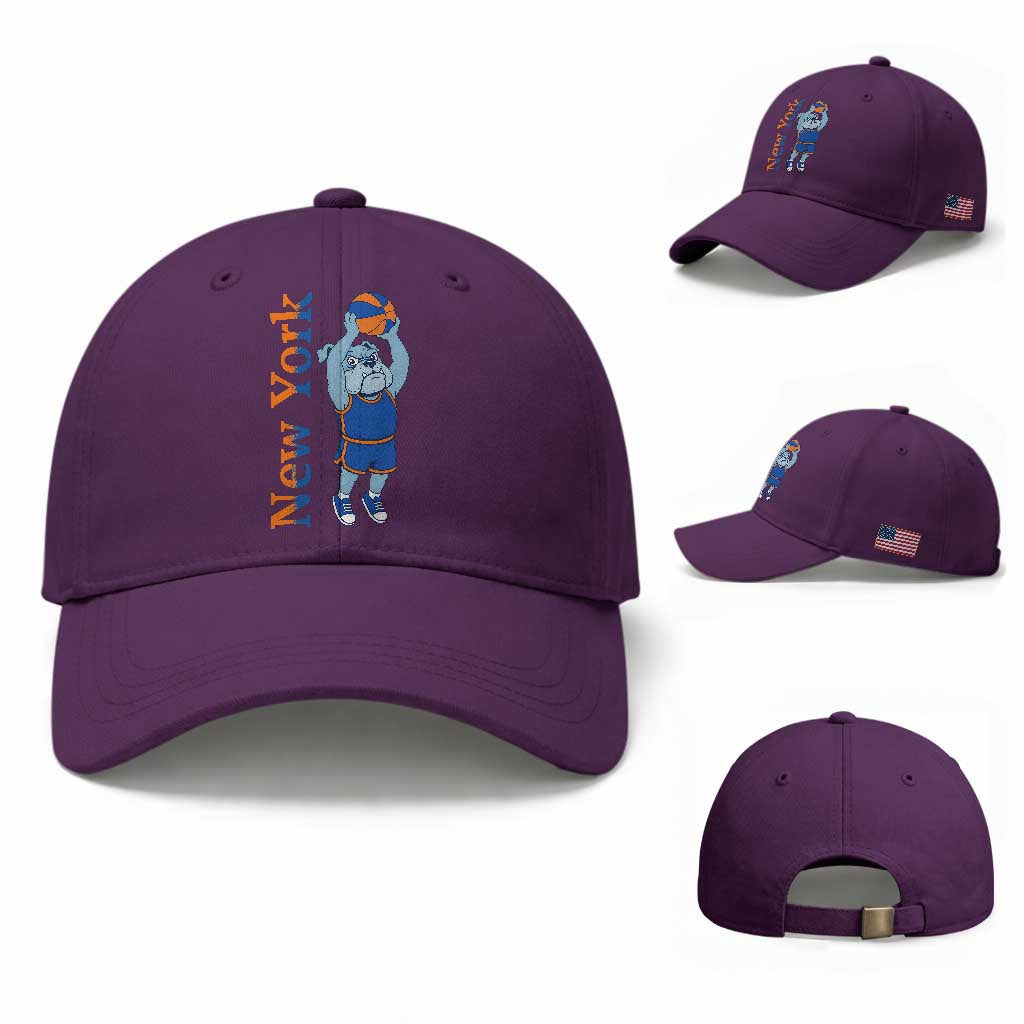 Funny Bulldog Playing Basketball Baseball Cap New York Pride