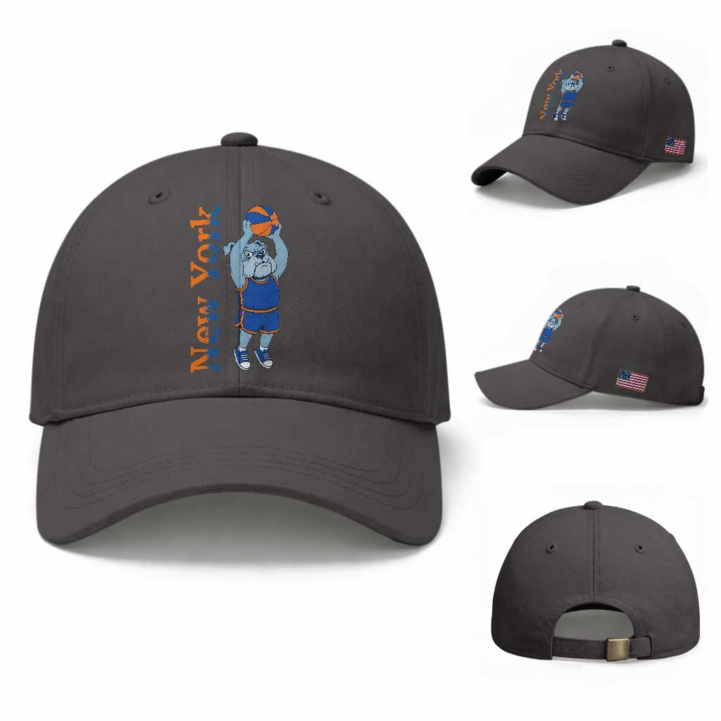 Funny Bulldog Playing Basketball Baseball Cap New York Pride