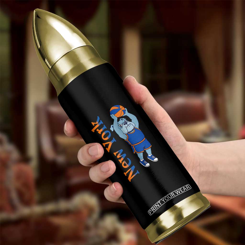 Funny Bulldog Playing Basketball Bullet Tumbler New York Pride