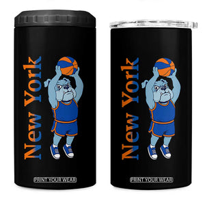 Funny Bulldog Playing Basketball 4 in 1 Can Cooler Tumbler New York Pride