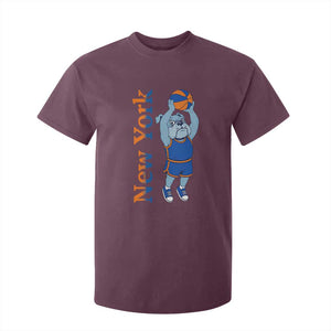 Funny Bulldog Playing Basketball T Shirt For Kid New York Pride