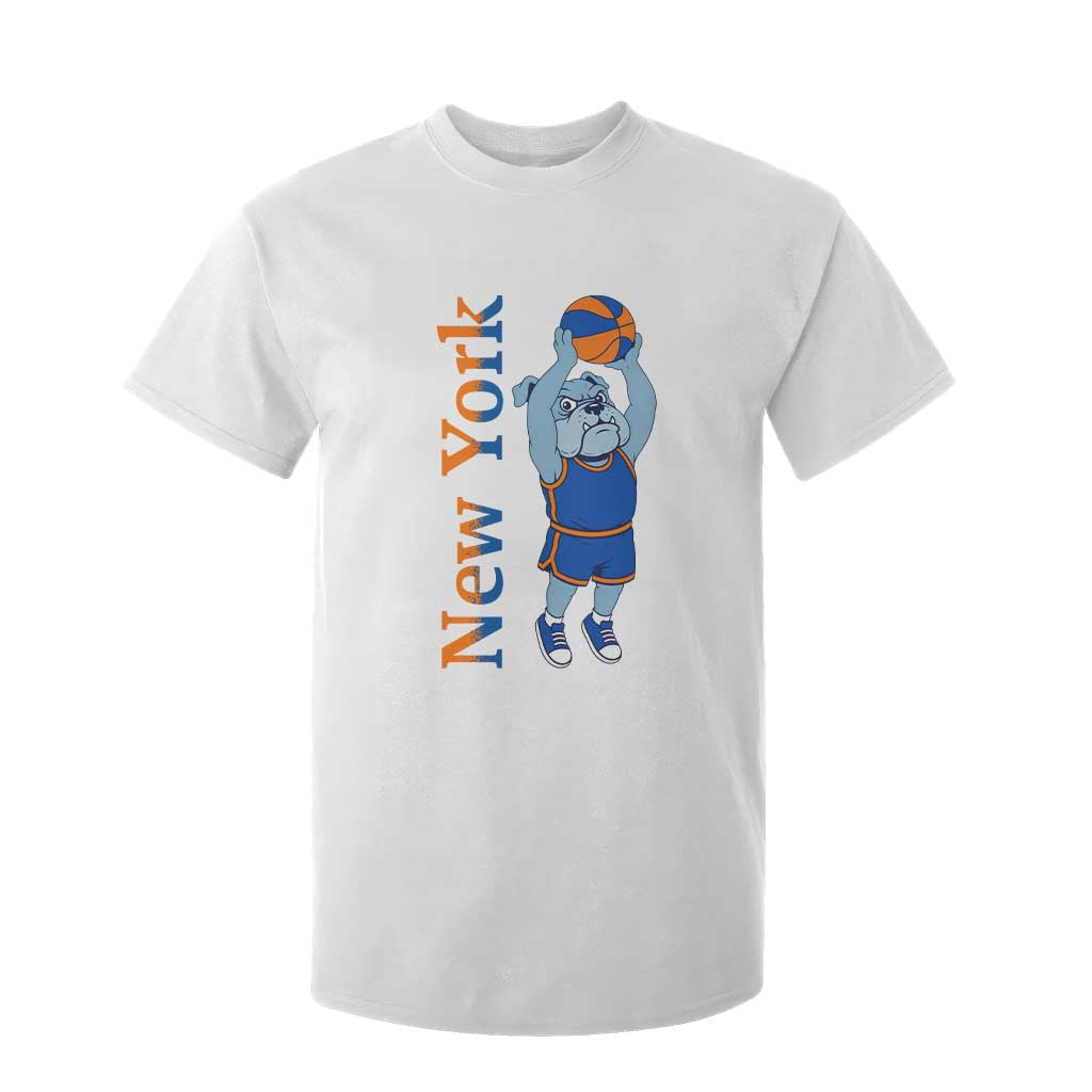 Funny Bulldog Playing Basketball T Shirt For Kid New York Pride