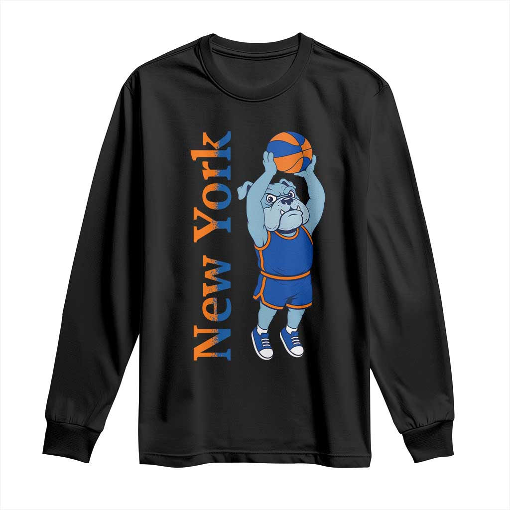 Funny Bulldog Playing Basketball Long Sleeve Shirt New York Pride