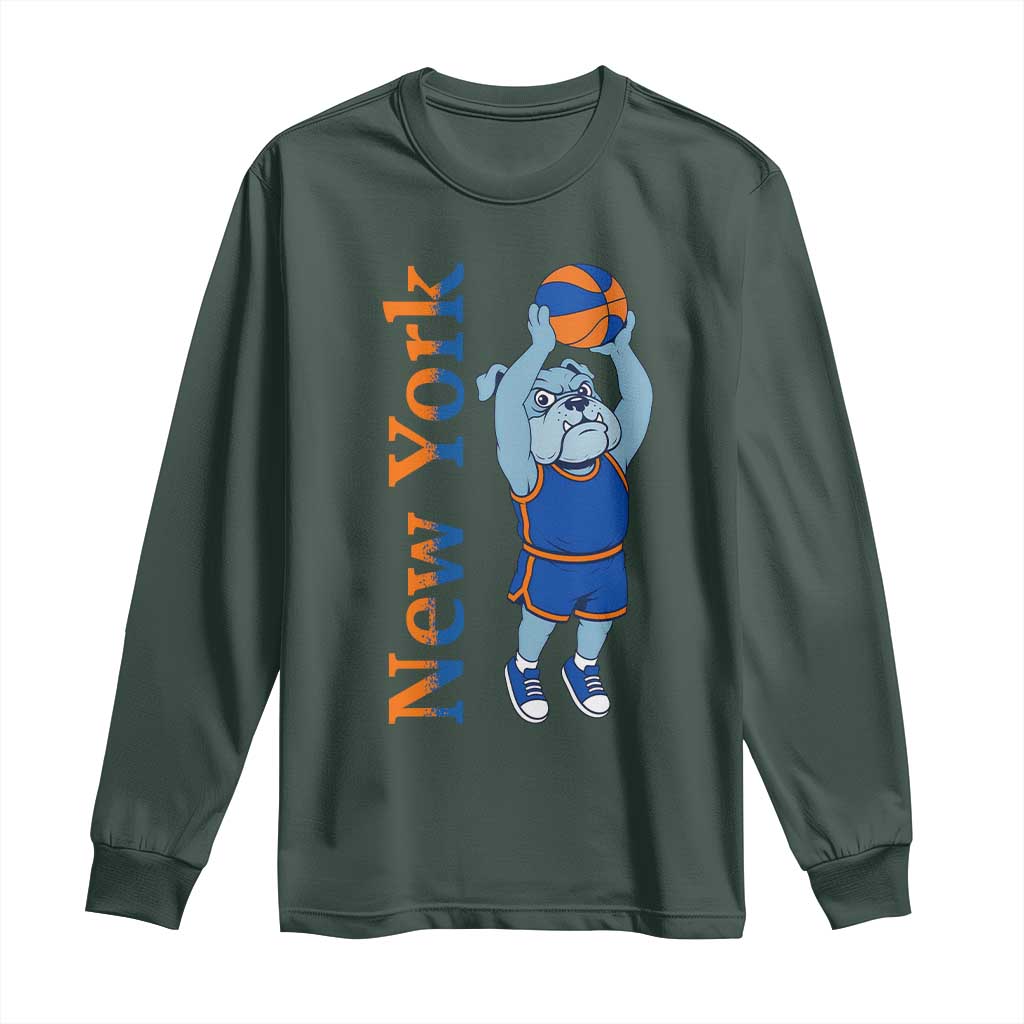 Funny Bulldog Playing Basketball Long Sleeve Shirt New York Pride