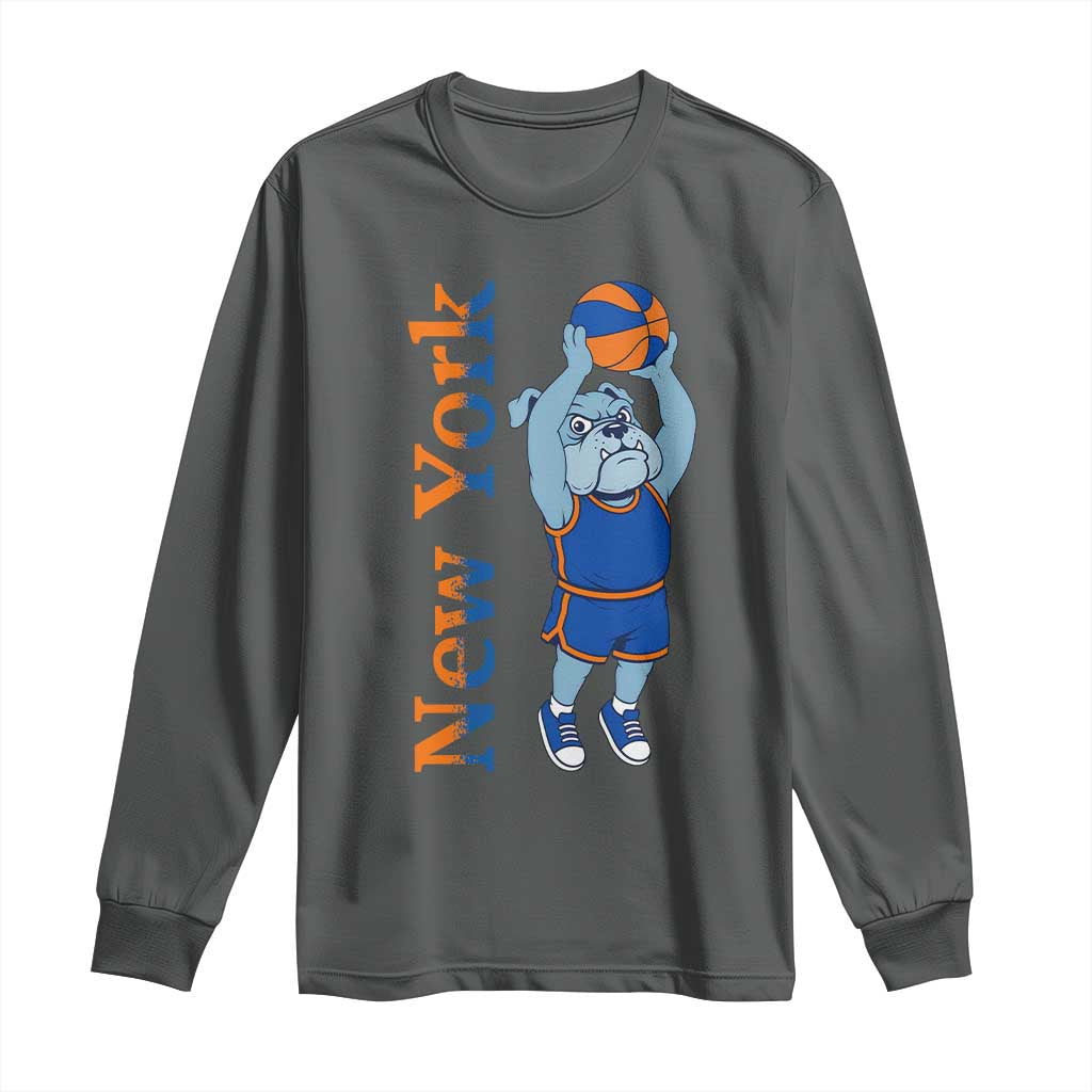 Funny Bulldog Playing Basketball Long Sleeve Shirt New York Pride