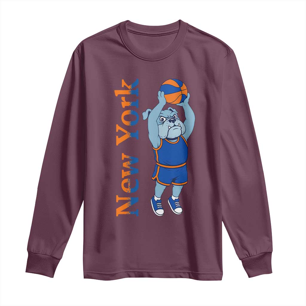 Funny Bulldog Playing Basketball Long Sleeve Shirt New York Pride