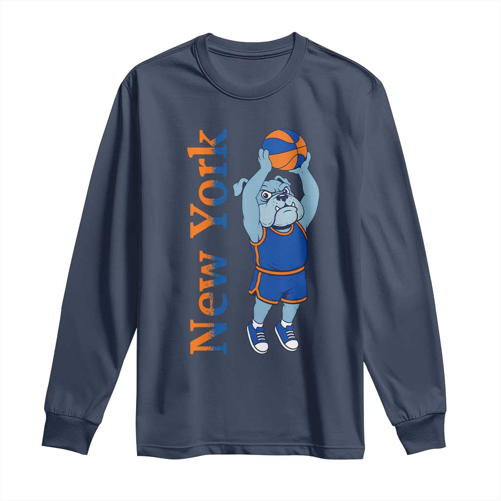 Funny Bulldog Playing Basketball Long Sleeve Shirt New York Pride