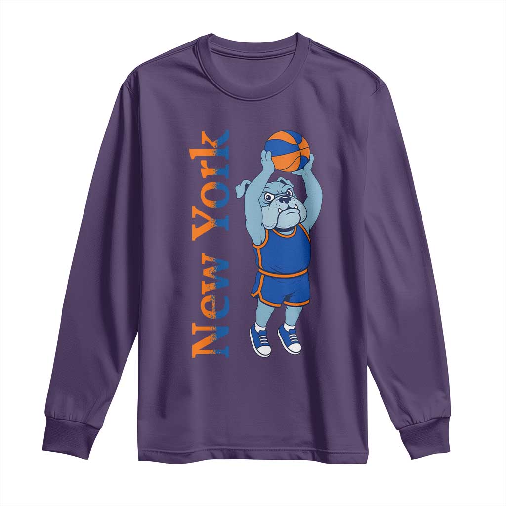 Funny Bulldog Playing Basketball Long Sleeve Shirt New York Pride