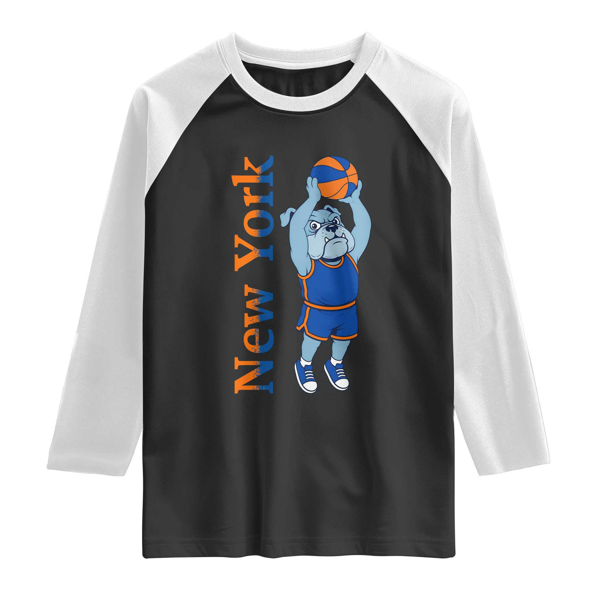 Funny Bulldog Playing Basketball Raglan Shirt New York Pride