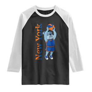 Funny Bulldog Playing Basketball Raglan Shirt New York Pride