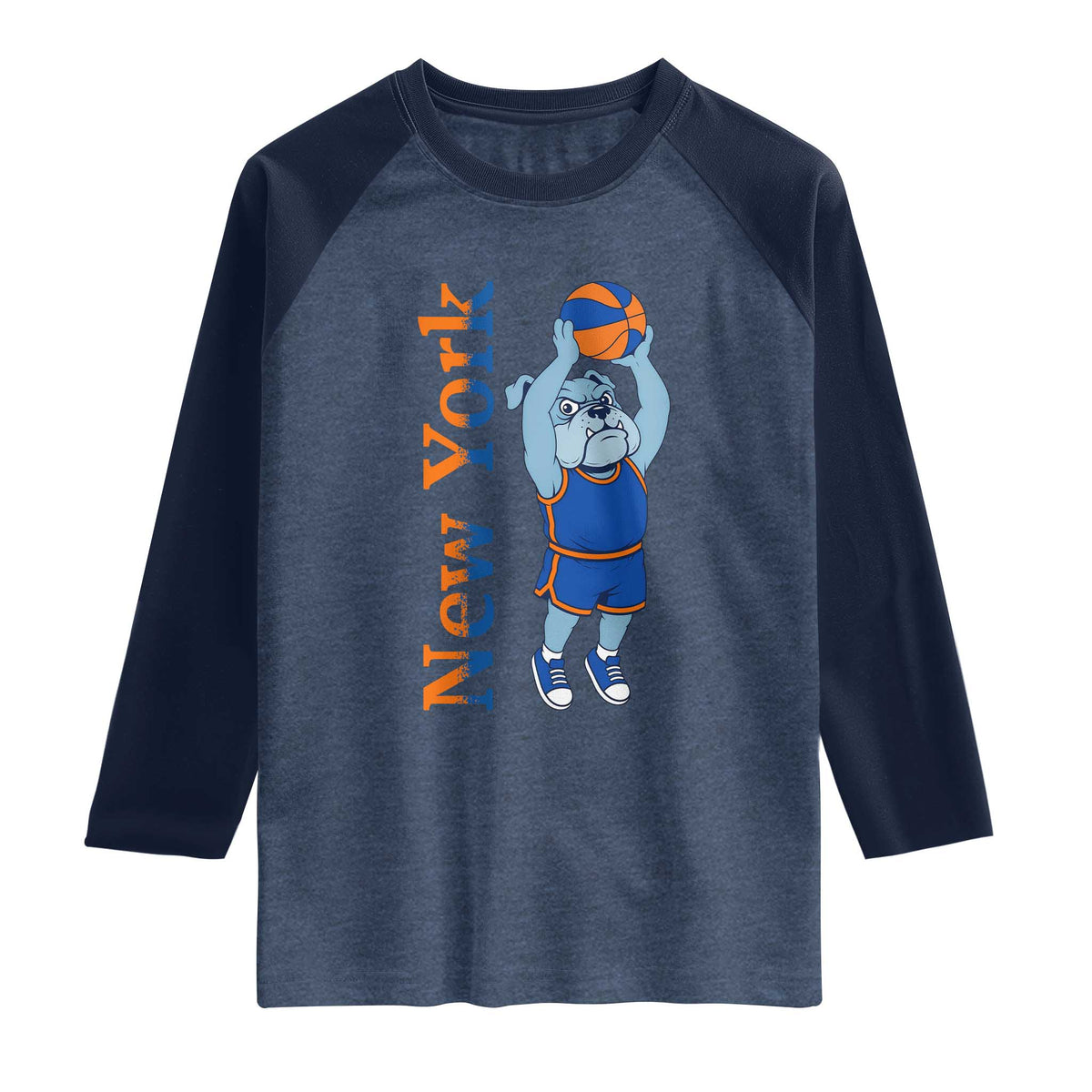 Funny Bulldog Playing Basketball Raglan Shirt New York Pride