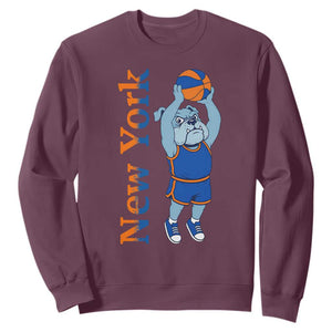 Funny Bulldog Playing Basketball Sweatshirt New York Pride