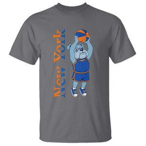 Funny Bulldog Playing Basketball T Shirt New York Pride