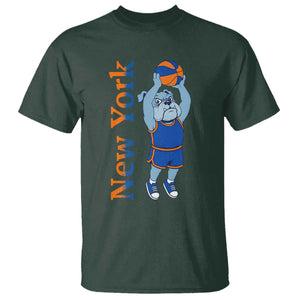 Funny Bulldog Playing Basketball T Shirt New York Pride