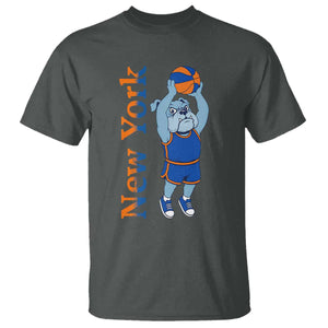 Funny Bulldog Playing Basketball T Shirt New York Pride