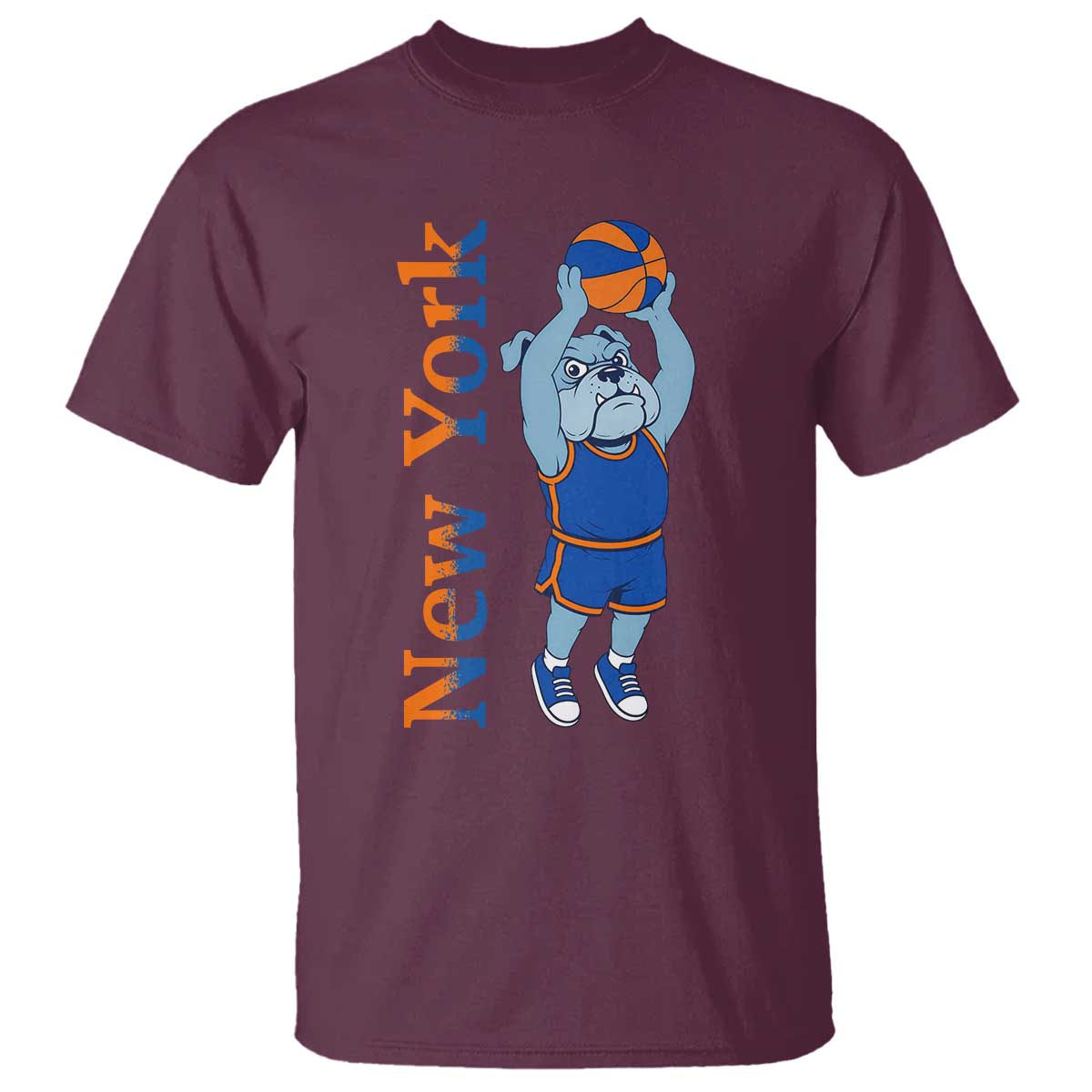 Funny Bulldog Playing Basketball T Shirt New York Pride