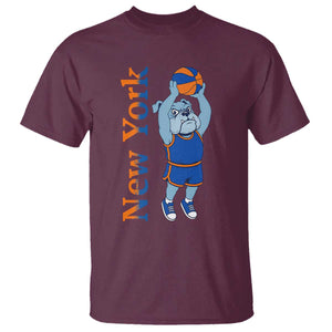 Funny Bulldog Playing Basketball T Shirt New York Pride