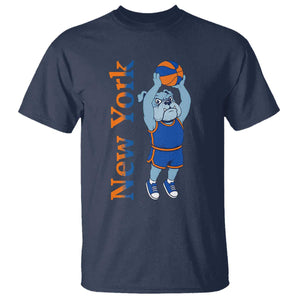 Funny Bulldog Playing Basketball T Shirt New York Pride