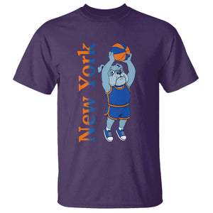 Funny Bulldog Playing Basketball T Shirt New York Pride