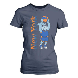 Funny Bulldog Playing Basketball T Shirt For Women New York Pride