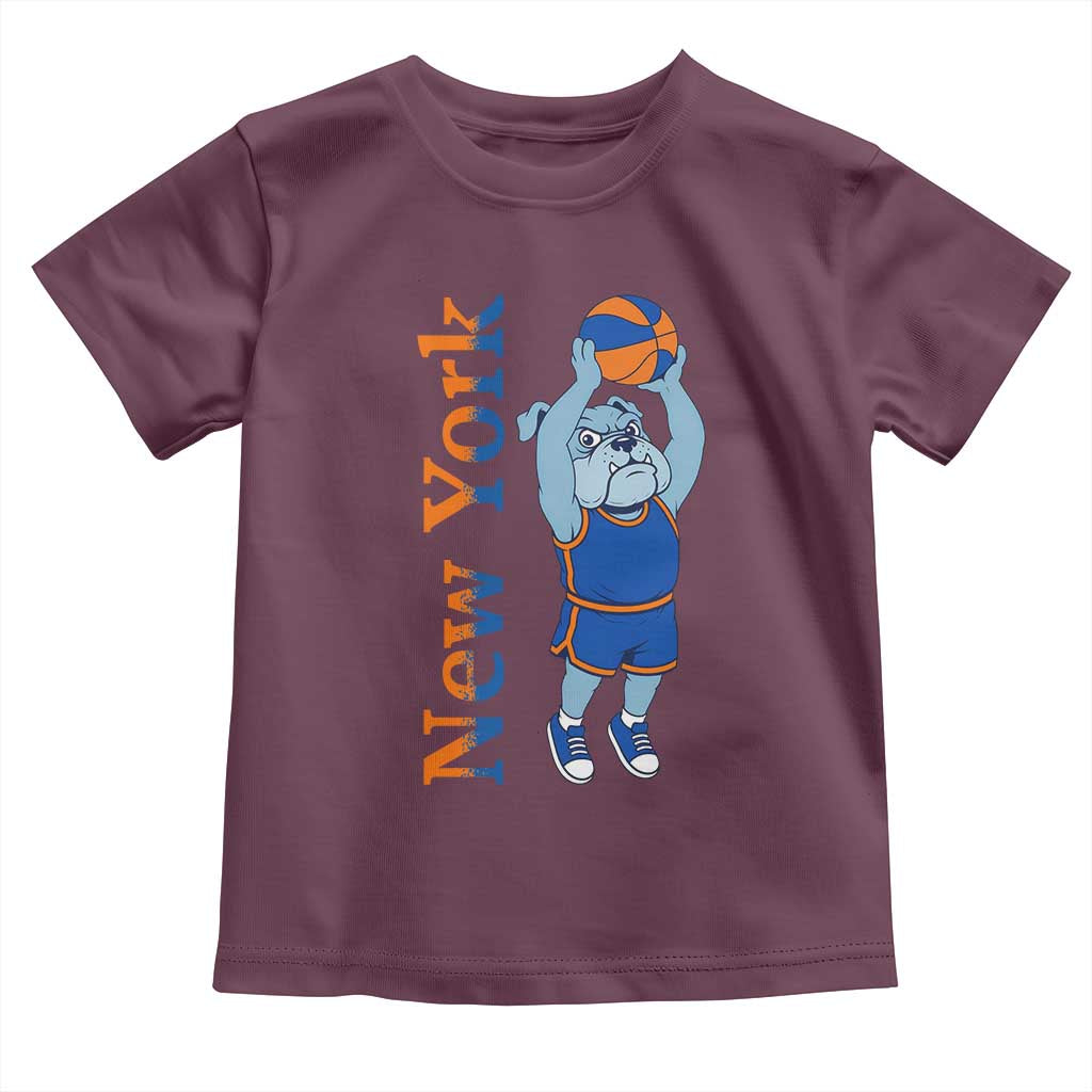 Funny Bulldog Playing Basketball Toddler T Shirt New York Pride