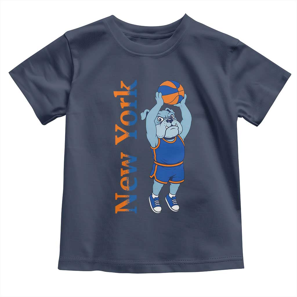 Funny Bulldog Playing Basketball Toddler T Shirt New York Pride