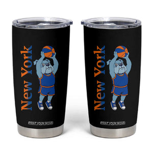 Funny Bulldog Playing Basketball Tumbler Cup New York Pride
