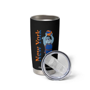 Funny Bulldog Playing Basketball Tumbler Cup New York Pride